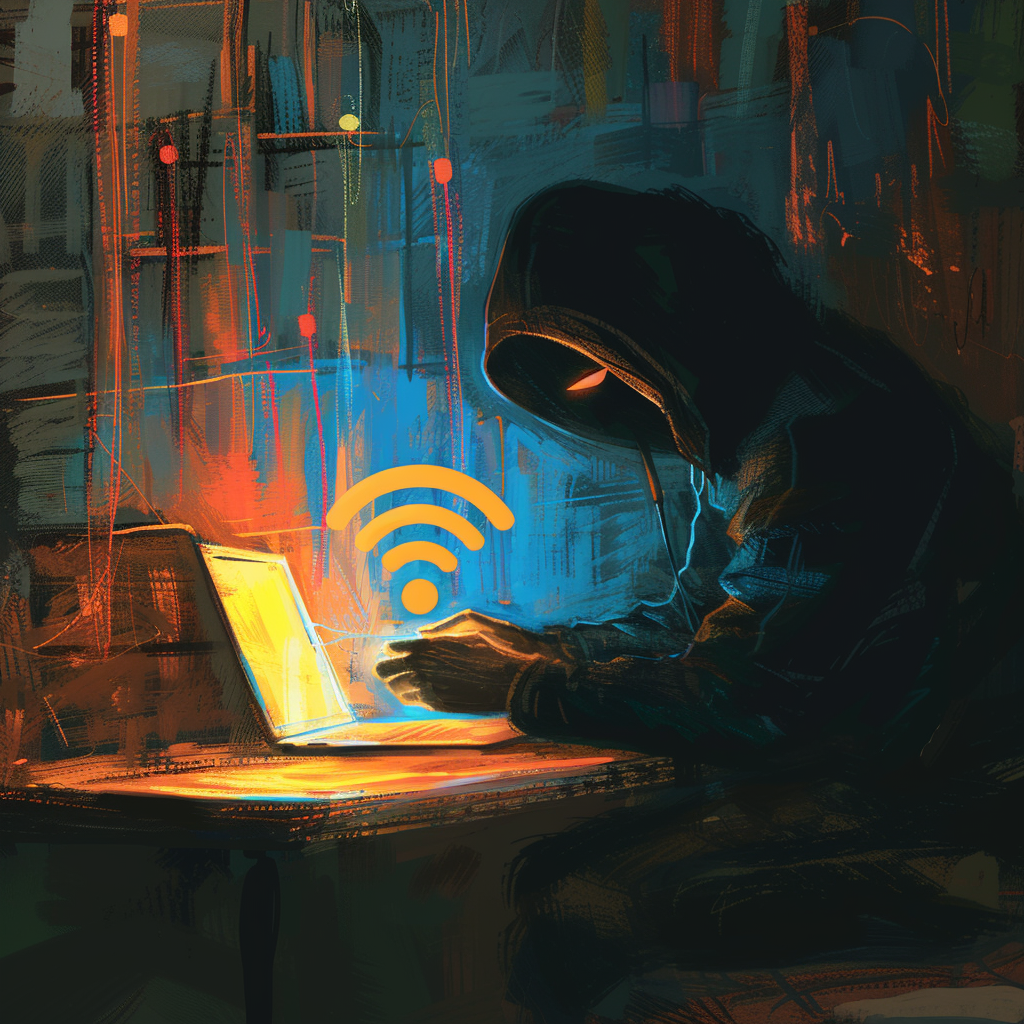 Man hacking into wifi
